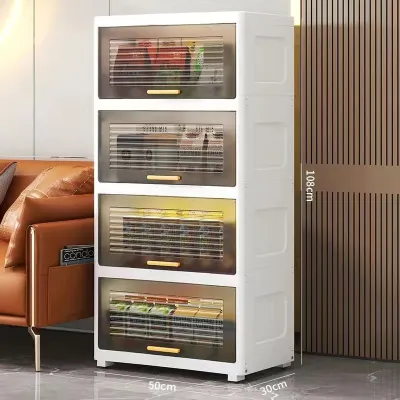 NEST Storage Cabinet Large Space Transparent Plastic Cabinet Kitchen Stackable Storage Box Cabinet Drawer