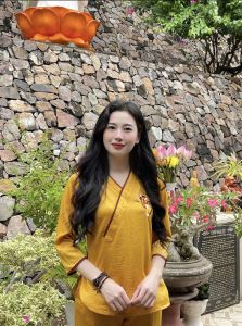 Đồ #lam đi #chùa thiết kế-mẫu nhật tâm vải lụa cao cấp-hàng chuẩn form loại 1