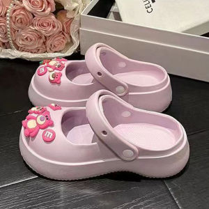 LHFriday พร้อมส่ง รองเท้าแตะแบบสวม ทรงหัวโตมินิ พร้อมการ์ตุนน้องหมีโทนสีชมพู น่ารักมาก ด้านในมีปุ่มนวดเท้าให้ด้วย น้ำหนักเบา ราคาถูก โคตรเริ่ดด