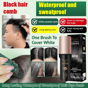 Long Lasting Waterproof Sweat Proof Hair Dye Comb Plant Extract Hair Dye Pen Suitable for Gray Hair Covers Gray Hair Non Fading Hair Styling Pen