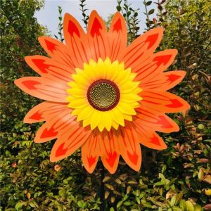 MAXG PVC Cối xay gió hướng dương 30cm Đường kính 36cm Đa phong cách Cánh quạt gió sân vườn Chất lượng cao Cây hoa đứng trên sân cối xay gió Trang trí tiệc ngoài trời