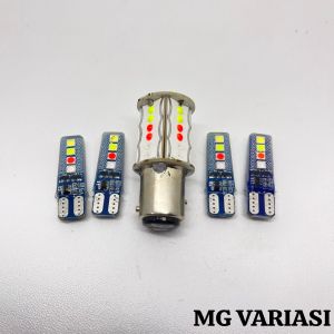 PROMO PAKET LAMPU STOP REM RUNNING BAYONET RBGW LED DAN LAMPU SEIN SEN DEPAN BELAKANG JELLY RBG 4 WARNA RUNNING FLASH DC 12 VOLT UNIVERSAL