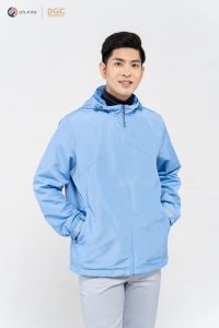 Áo gió nam 2 lớp DGCs - Áo gió nam 2 lớp ôm suông nhẹ mũ liền lót lưới - WAJKBB11M