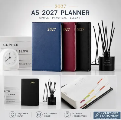 2027 Diary Planner | A5 Hard Cover | 365 Days Daily Planner Journal