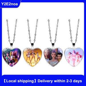 【Local shipping】 KPop Demon Hunters Heart Necklace - Rumi Zoey Mira Anime Film Alloy Jewelry Pendant For Fans Gifts