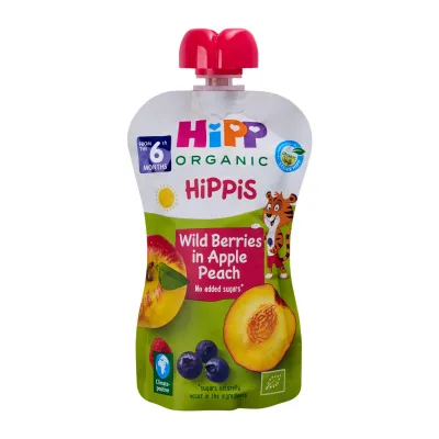 Hipp Organic Wildberries Apple Peach Pouch Gluten Free