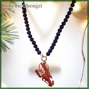 Hmeme 2025 New Lobster Bead Necklace Handmade Beaded Jewelry Simple Pendant Necklace Women Beach Vacation Accessory