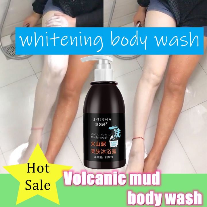 250ML lifusha Volcanic Mud Shower Gel pampaputi ng buong katawan in 3