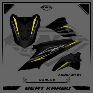 Stiker Striping Motor Beat Karbu 2008-2012 Stiker Semifull TRANSPARAN simpel ZR 64