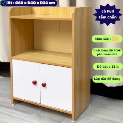 Tủ Đầu Giường Để Đồ 3 Tầng Cao 60cm Có Cánh – Tủ Gỗ Mini Để Phòng Ngủ Phòng Trọ