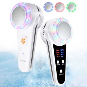 EXCES แสงสีแดงสีฟ้าสีเขียว เครื่องมือความงามโฟตอน ยกกระชับผิว ชาร์จใหม่ได้ เครื่องนวดบีบอัดทำความร้อน เครื่องมือให้ความชุ่มชื้น ต่อต้านริ้วรอย ค้อนร้อนเย็น ของใช้ในครัวเรือน