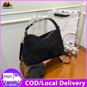 【Clearance Sale】 Women Faux Suede Shoulder Bag Solid Color Handbag Crossbody Bag for Shopping Work