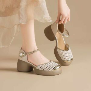 Free Shipping WomenS Thick-Soled Open-Toe Sandals 2026 Summer New Collection Retro And Comfortable With A Closed-Toe Design And A Single-Strap Roman Style