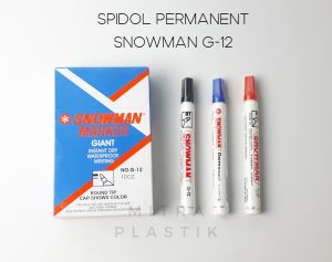 Spidol Snowman G12 Permanent Marker Spidol Permanen Merah Hitam Biru G-12