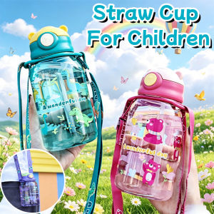 Kids Water Bottle Straw Cup Spill Resistant Sippy Tumbler 650 Food Grade School Travel Gift