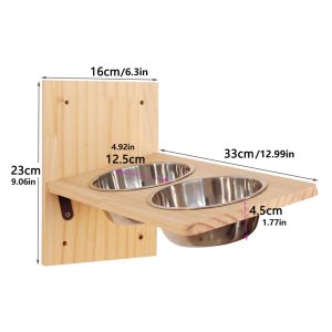 Cat Wall Furniture Cat Bowl Feeding Rack Stainless Steel Double Bowl Dog-Proof Cat Feeding Station Suitable for Cats to Eat2026
