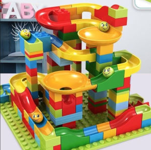 Đồ chơi lắp ráp lego xếp hình cầu trượt thả bóng- Đồ chơi lắp ghép cho bé phát triển tư duy - Đồ chơi giáo dục cho bé - Đồ chơi cầu trượt bi