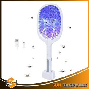 SUN HARDWARE Electric Mosquito Swatter and Mosquito Killer lamp 2 in 1 with UV Lamp USB Rechargeable 3000v