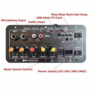 Dualmicrophon D10 Amplifier 12v24v 30w High Power Amplifier With Bluetooth With Digital Display Car Audio