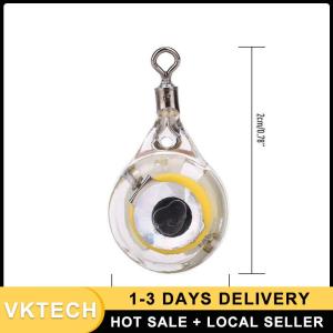 10Pcs Fishing Lure Light Mini Eye Shape Underwater Night Light Lure Battery Powered Luminous Fish Lure for Seawater Freshwater