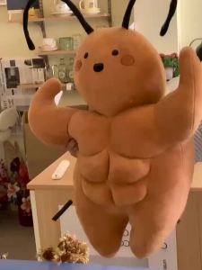 Đồ chơi nhồi bông hình con gián lớn dễ thương cơ bắp nhỏ mạnh mẽ tượng nhỏ sáng tạo thú nhồi bông hài hước đồ chơi cho bé trai