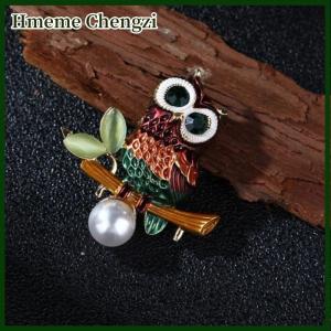 Hmeme Vintage Exquisite Cartoon Owl Brooch Fashion Temperament Animal Corsage Pins Versatile Jewelry Clothing Accessories Gifts