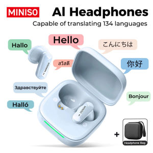 [Local Stock] MINISO MS119 AI Translator Earbud Wireless Earphone Bluetooth 6.0 Noise Cancellation HIFI Music 135 Language Translation Cool Lighting With Dual Microphone