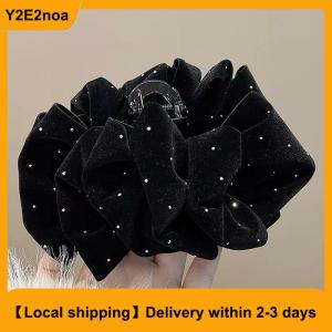 【Local shipping】 1pc Black Red Velvet Bow Hairpin For Women Princess Head Grab Hair Claws Headdress Large Hair Clips Girls Hair Accessories