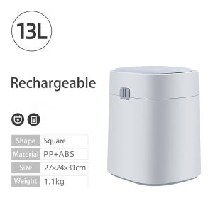 Vision 11L/13L Touchless Trash Can with Lid for Bathroom Automatic Plastic Garbage Can Waterproof Motion Sensor Trash Bin for Office/Bedroom/Living Room - USB Rechargeable