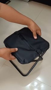 Portable Foldable Backpack Stool Pocket Chair Camping Fishing Stool Mini Outdoor Camping Chair Sling Bag Collapsible Stool Chairs Carry Bag for Fishing Travelling Picnics Hiking
