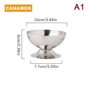 【CANAMEK】 2023 New Stainless Steel Goblet Cup Ice Cream Dessert Salad Bowl Fruit Plate Snack Dish KTV Bar Supplies