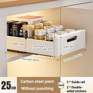 Homepeas® Kitchen Pull-out Basket for Storing Dishes Cabinets Shelves Household Kitchen Sink Drainage Basket