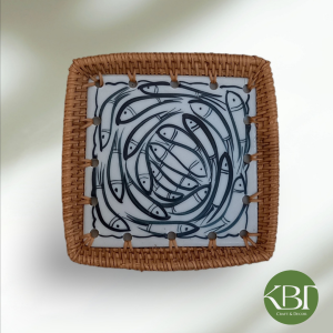 Lót mây vênh lòng sứ vuông 12*12*H1.5 nhỏ gọn đa dạng họa tiết (KBT0212LMS)