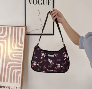 Sweet Girl Sanrio Shoulder Bag Pink Hello Kitty Kuromi Melody Handbag Pink Lolita Tote Sling Bag Dumpling Bag All-Match Shoulder Bag Gift