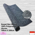 Karpet non woven lantai brudu bludru polos alas kasur duduk masjid mesjid mushola pameran panggung 100 cm x 200 cm - NMs. 