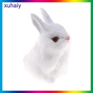 xuhaiy Imitate hair White Furry Rabbit Nap Toys Simulation Animal Model Decoration