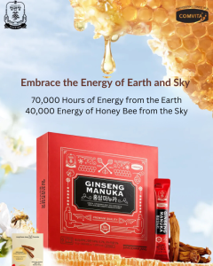 Jung Kwan Jang x Comvita Ginseng Manuka Honey Stick (15g x 30 Sachets) | UMF™10+ New Zealand Manuka Honey | 6-Year Korean Red Ginseng | Daily Energy + Immune Support + Reduce Fatigue