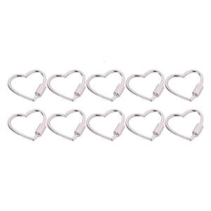 10Pcs Heart Shaped Buckles Screw Lock Carabiners Hook Keychain Clip for Key Handbag Strap Keyring Fasteners Hiking Gear