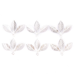 Salime 50Pcs set Vintage Leaf Filigree Wraps Connectors Metal Craft DIY Jewelry Making