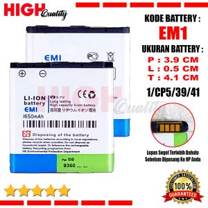 Baterai Battery High Quality KLT EM1 / E-M1 / BAT-34413-003 For Type Hp Jadul Antik Blackberry Curve BB 9350 9360 Apollo 9370