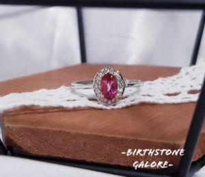 Natural Topaz Birthstone S925 adjustable silver ring/Gemstone/November birthstone/topaz ring/pink topaz/cincin topaz/粉托帕石 S925镶嵌活口戒指