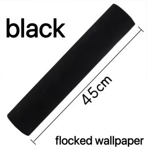 Flocked Wallpaper Self‑adhesive 5M x 45CM Solid Color Sticker For Cabinet Table Room Decoration