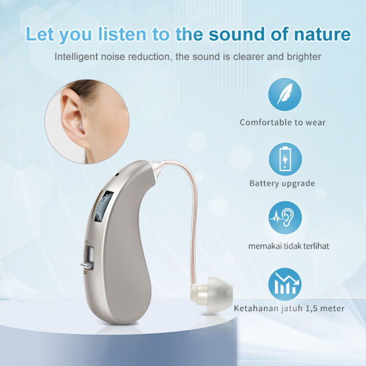 Hana Hearing Aid Hearing Amplifier Usb Rechargeable Digital For Elder Behind The Ear Hearing