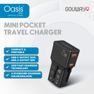Gouway Universal Travel Charger Power Adapter Type-C Fast Charging 25W EU/US/UK/AUS