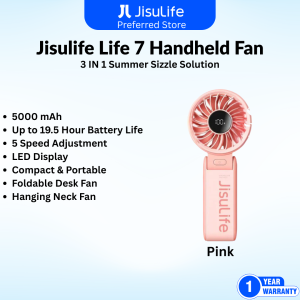 JISULIFE Handheld Fan Life7 (3600mAh / 5000mAh) Foldable Portable Rechargeable Handheld Fan Strong Wind