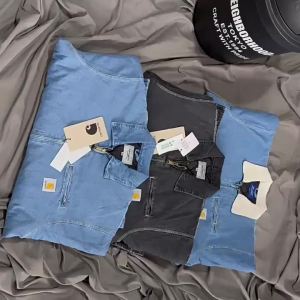 Dropshipping American Retro Washed Detroit J97 Denim style zip-up jacket with cotton lining loose fit plus size for men and women