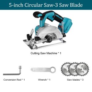 (free gift)Yofidra 5 Inch Brushless Electric Circular Saw 125mm Multifunctional Woodworking Cutting Power Tool for Makita 18V Battery Tool