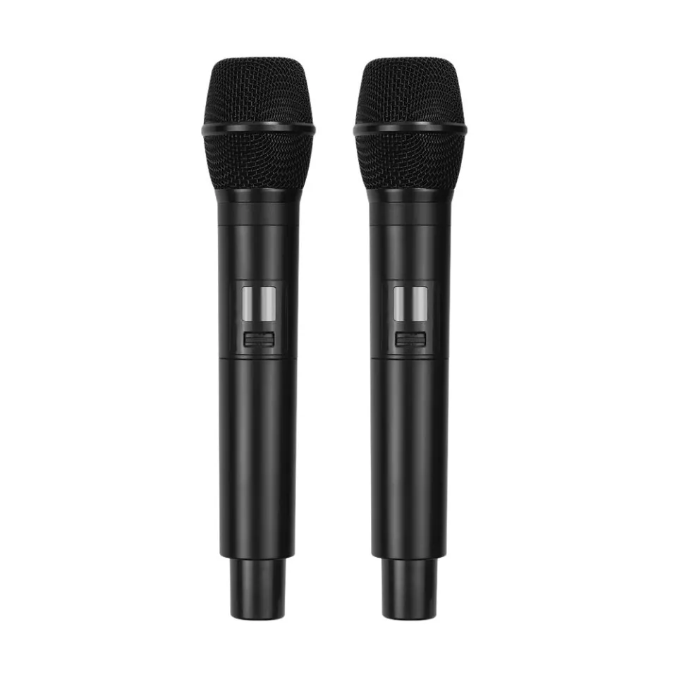 Muslady U2 UHF Wireless Microphone System 2 Mics 1 Receiver with