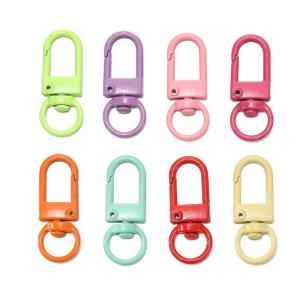 10/20/30pcs Candy Color Metals Plated Keyring Buckle DIY Keychain Necklace Bracelet Accessories