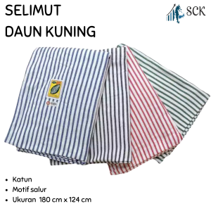 Selimut Garis Daun Kuning / Selimut Putih Salur Rumah Sakit / Perlengkapan Rumah GROSIR